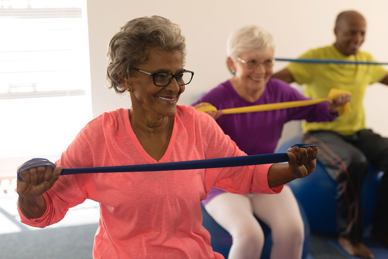 Residents taking part in an exercise class at Williams Place